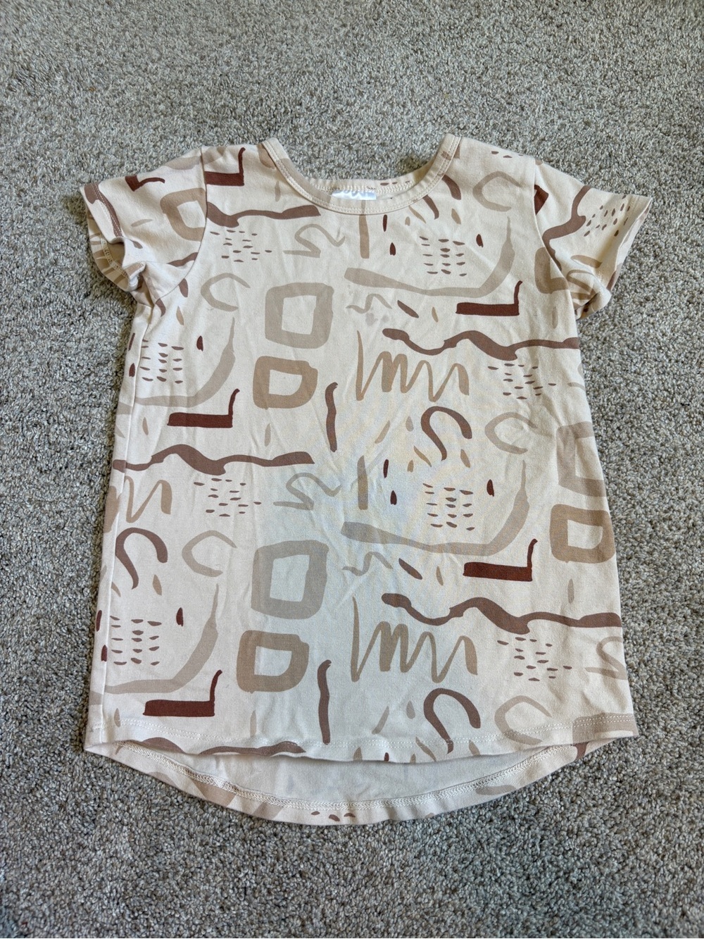 Jax & Lennon 🇨🇦 T-Shirt Tee Size 4-5 yrs bamboo tan brown unisex pattern